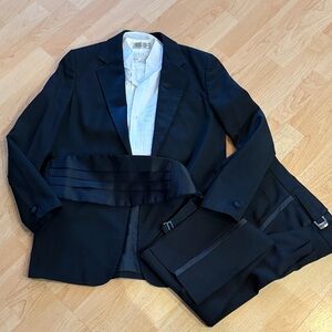 Elegant Black Tuxedo with Satin Accents